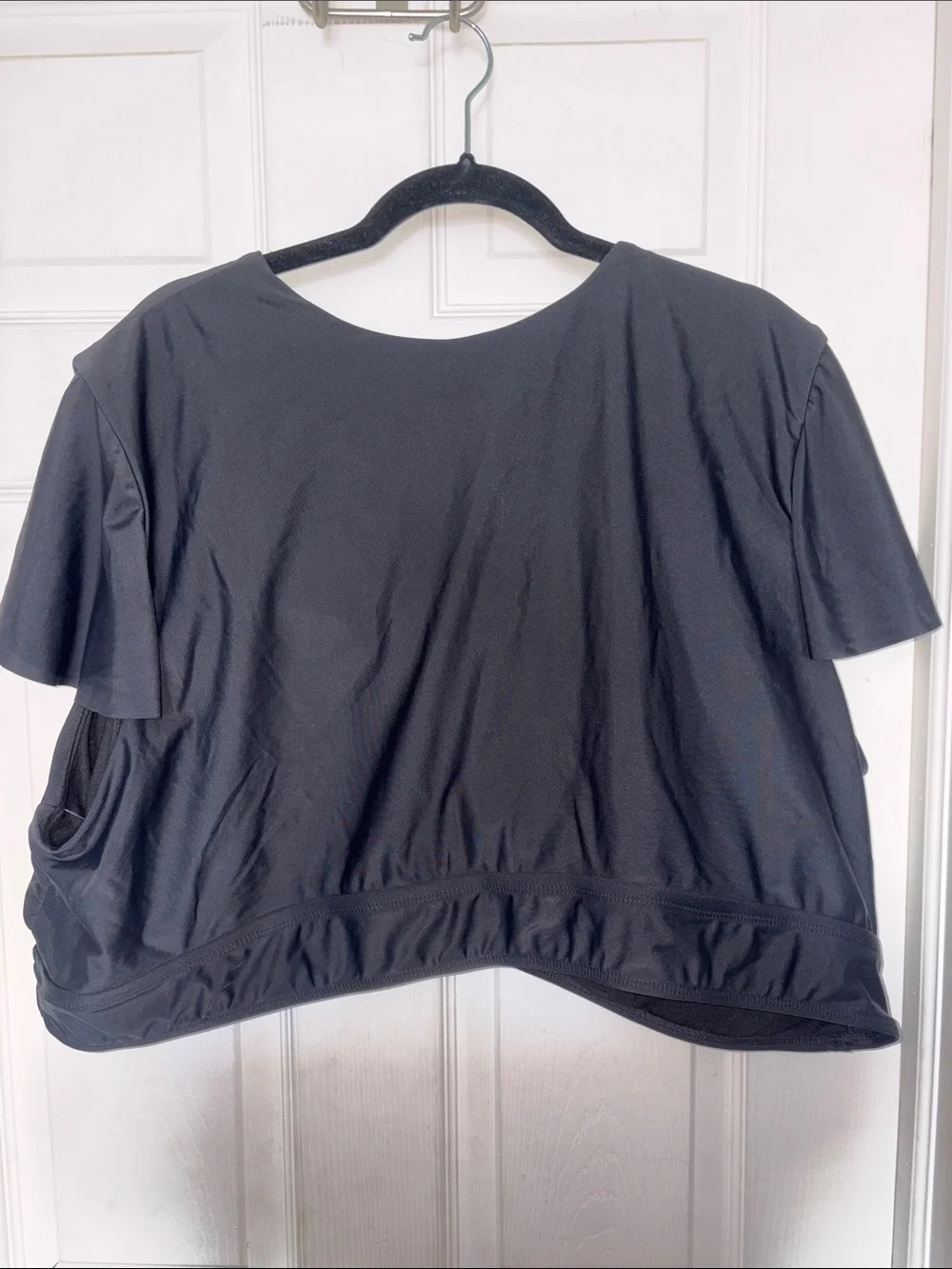 Torrid Tie Front Swim Top Black Size 6X Top Only